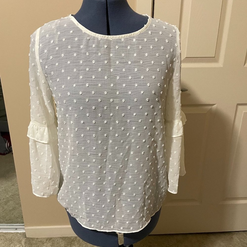 George | Embroidered Long sleeve White Blouse